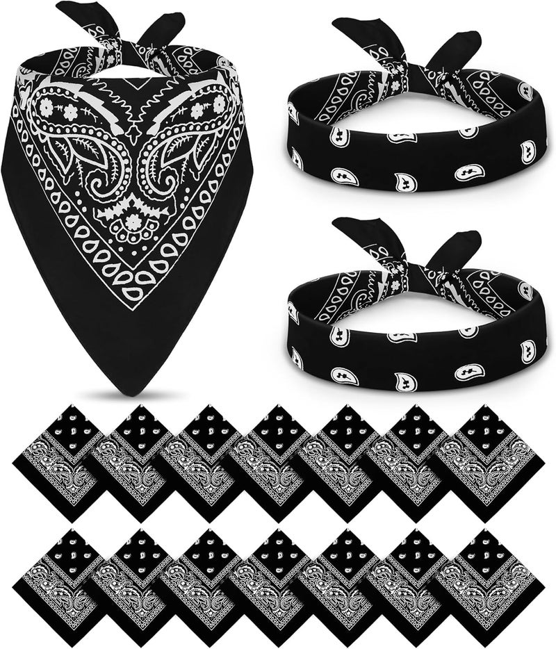 YSense 14 pieces Bandanas Paisley Print Novelty Headband Cowboy Headwraps Scarfs Hair Head Bandana for Women Men Boy Girl - Image 1
